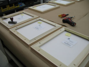 Wiring the Frames for Hanging